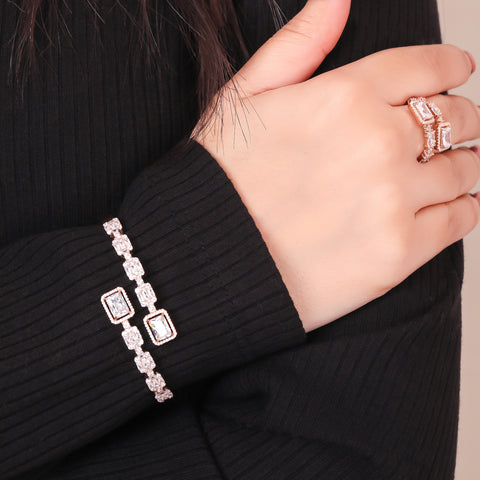 Rose Gold Ring and Kada Bracelet Combo.