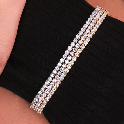 Triple Tone Tiny Square Beads Bracelet