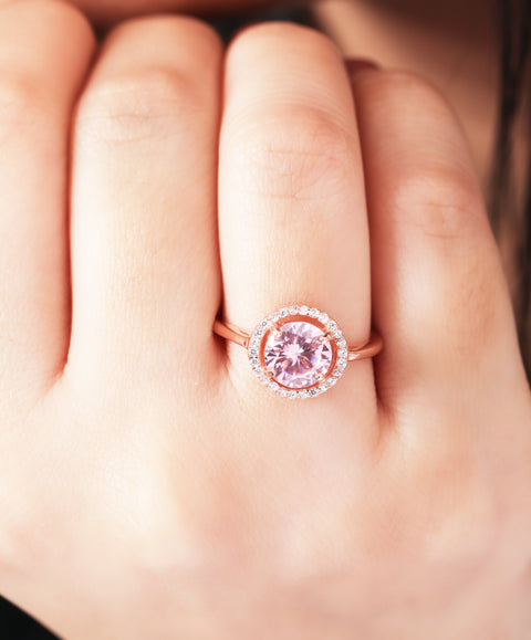 Radiant Rose Gold Solitaire Ring.