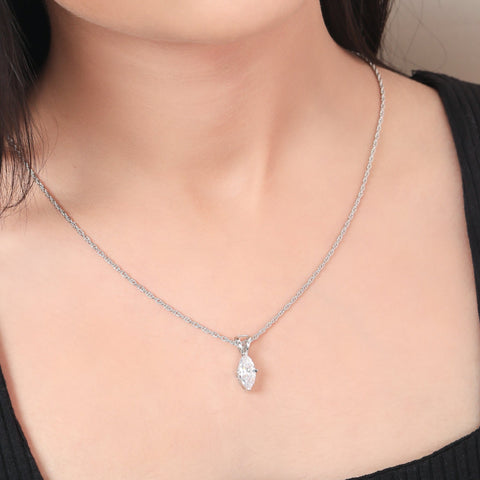 Solitaire Leaf-style Necklace