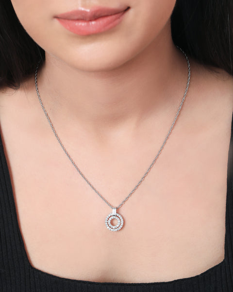 Concentric Double Circle Necklace
