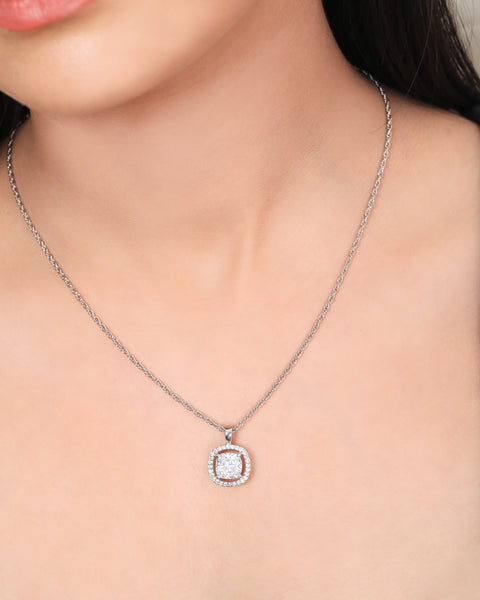 Pleasing Halo Squircle Necklace