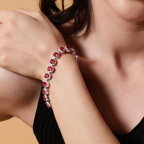 Ruby colored Round Bracelet
