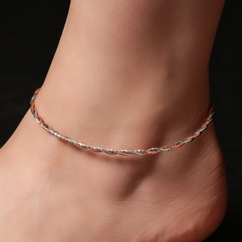 Dual Tone Entwined Anklet.