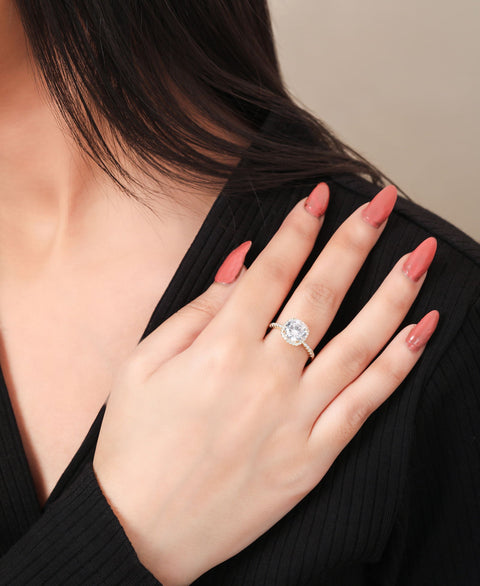 Alluring Squircle Solitaire Gold Ring. - KORE JEWELS