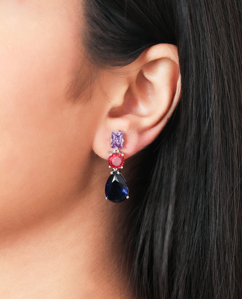 Azure Triple Drop Earings - KORE JEWELS