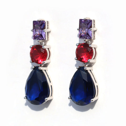 Azure Triple Drop Earings - KORE JEWELS