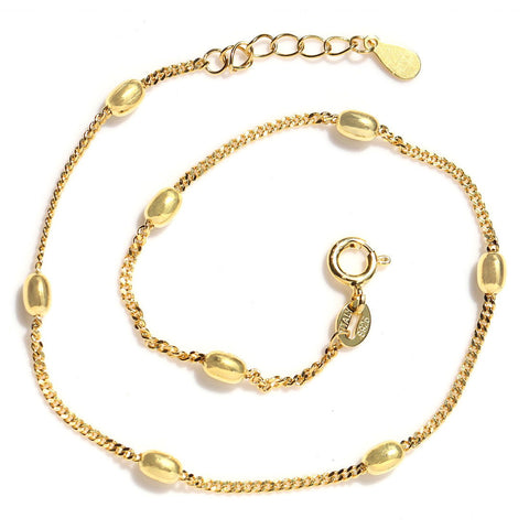 Beaded Chain Rose Gold Anklet. - KORE JEWELS