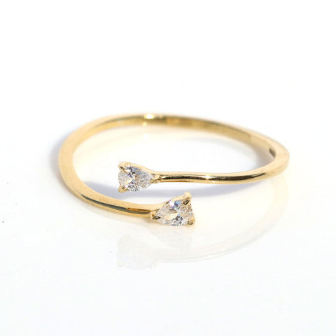 Charming Dual Waterdrop Ring. - KORE JEWELS