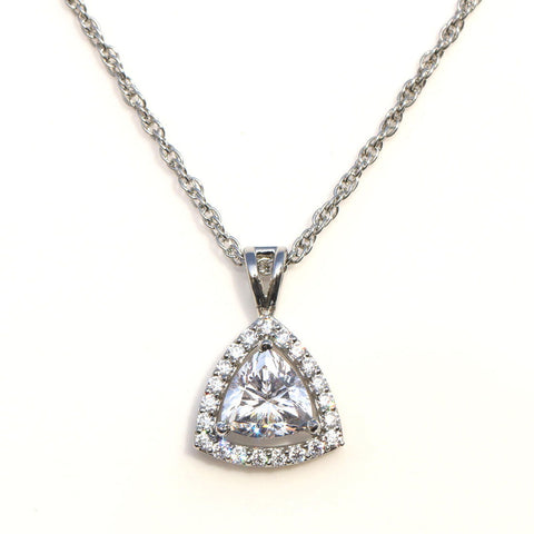 Charming Halo Triangle Necklace. - KORE JEWELS