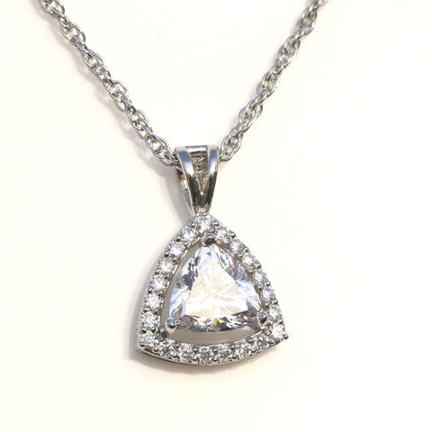 Charming Halo Triangle Necklace. - KORE JEWELS