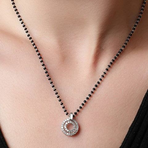 Concentric Double Circle Mangalsutra. - KORE JEWELS