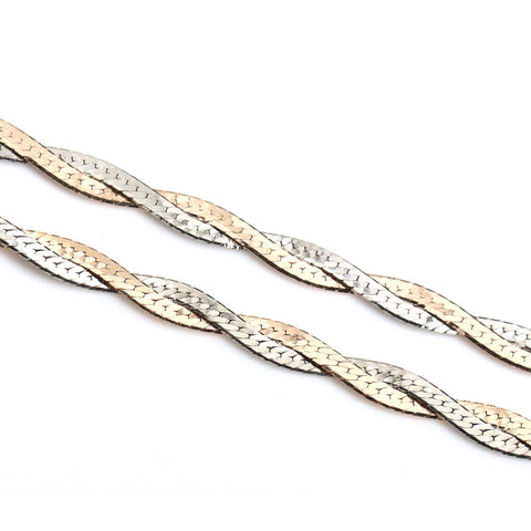 Dual Tone Braided Fish Scale Anklet. - KORE JEWELS