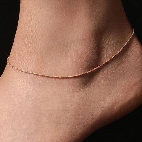 Dual Tone Chain Anklet. - KORE JEWELS