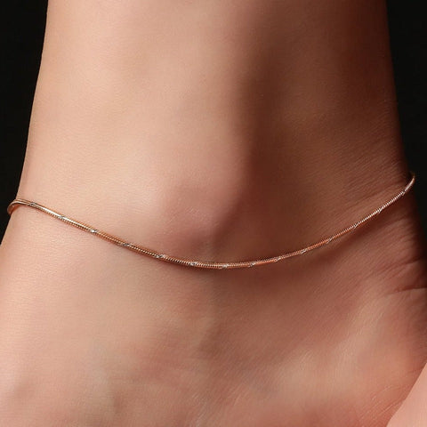 Dual Tone Chain Anklet. - KORE JEWELS
