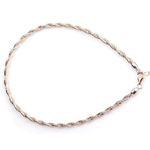 Dual Tone Entwined Anklet. - KORE JEWELS
