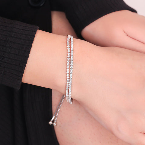 Dual Tone Tiny Square Beads Bracelet - KORE JEWELS