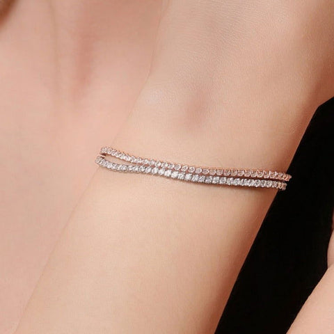 Dual Tone Tiny Square Beads Bracelet - KORE JEWELS