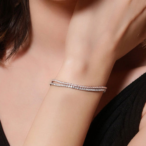Dual Tone Tiny Square Beads Bracelet - KORE JEWELS
