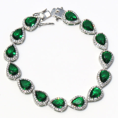 Emerald colored Water-Drop Bracelet. - KORE JEWELS