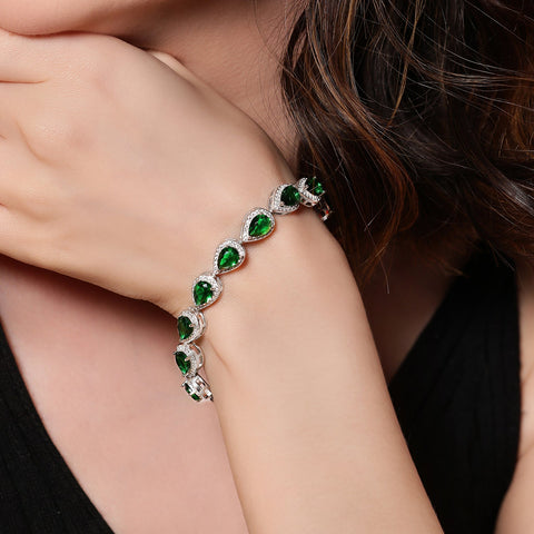 Emerald colored Water-Drop Bracelet. - KORE JEWELS