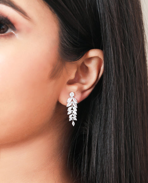 Glister Multi-Leaf Drop Earings - KORE JEWELS