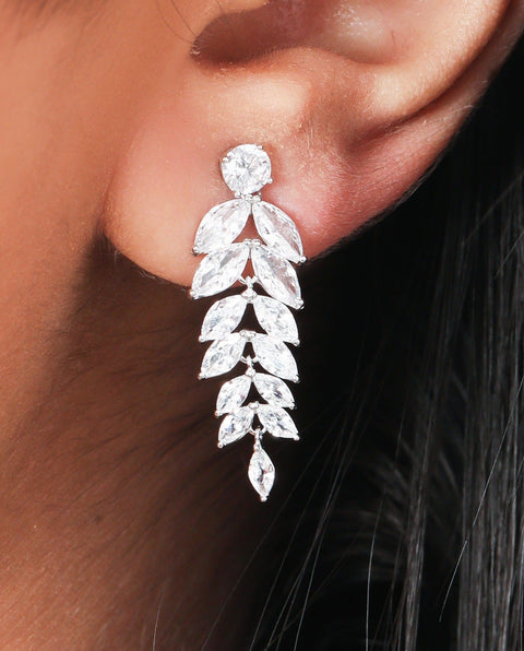 Glister Multi-Leaf Drop Earings - KORE JEWELS