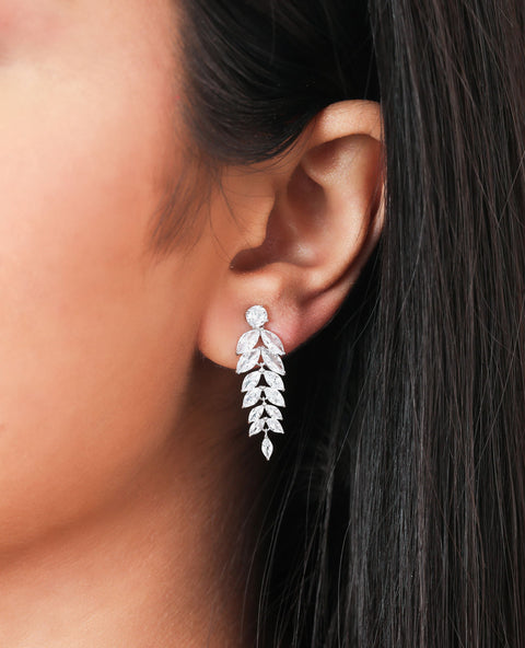 Glister Multi-Leaf Drop Earings - KORE JEWELS