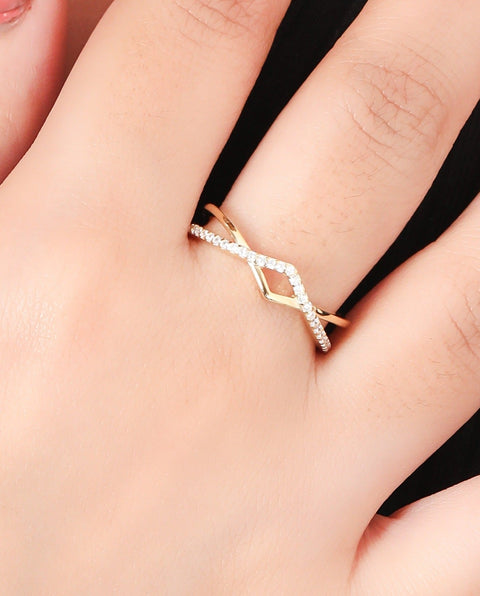 Golden Timeless Beauty CZ Ring. - KORE JEWELS