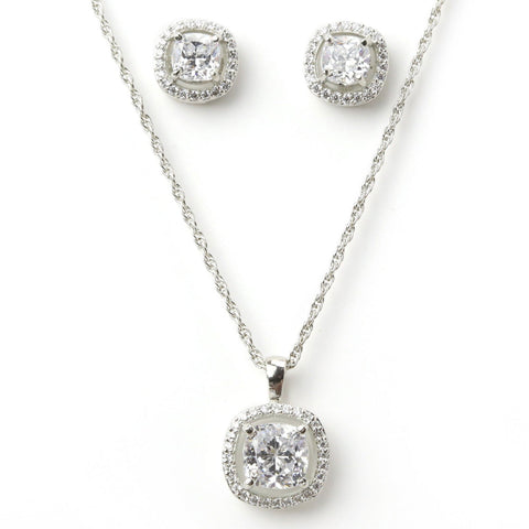 Halo Squircle Earrings & Necklace Set. - KORE JEWELS
