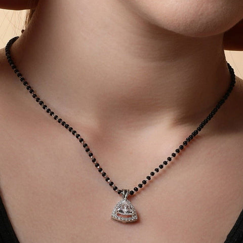 Halo Triangle Mangalsutra. - KORE JEWELS