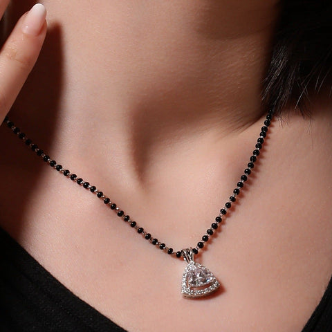 Halo Triangle Mangalsutra. - KORE JEWELS