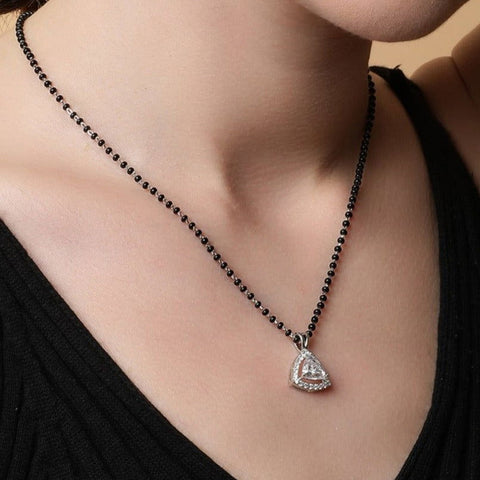 Halo Triangle Mangalsutra. - KORE JEWELS