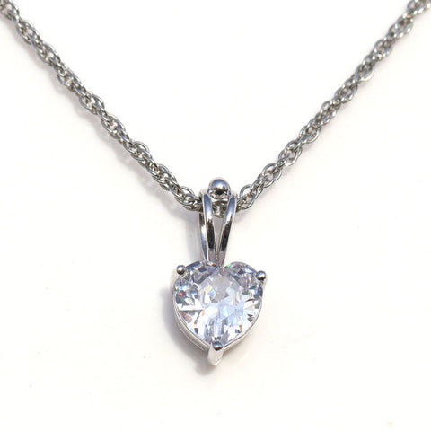 Heartful Solitaire Zirconia Necklace. - KORE JEWELS