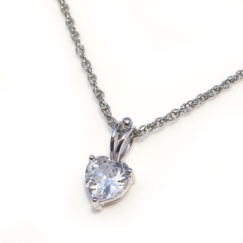 Heartful Solitaire Zirconia Necklace. - KORE JEWELS