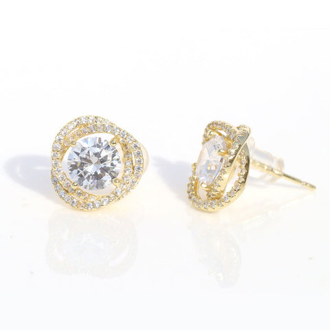 Helical Gem Gold Earrings - KORE JEWELS