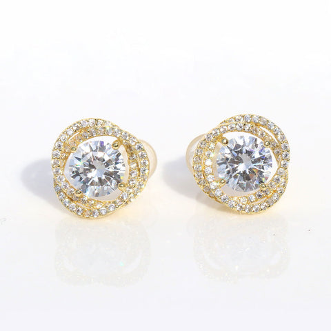 Helical Gem Gold Earrings - KORE JEWELS