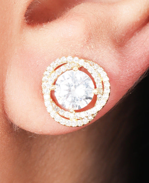 Helical Gem Gold Earrings - KORE JEWELS