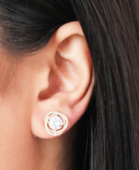 Helical Gem Gold Earrings - KORE JEWELS