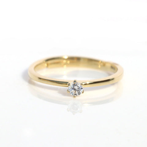 Radiant Tiny Solitaire Ring. - KORE JEWELS