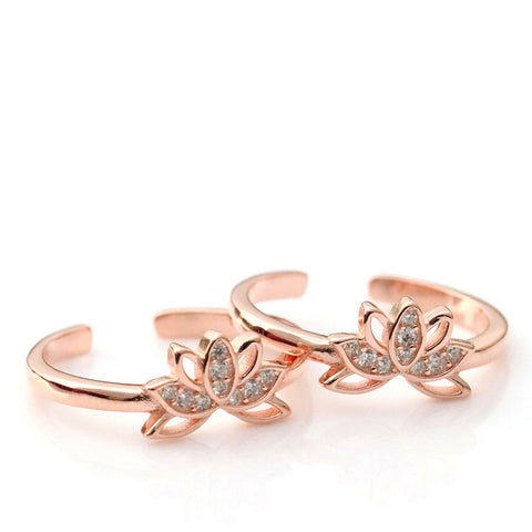 Ravishing Lotus Rose Gold Toe Ring - KORE JEWELS