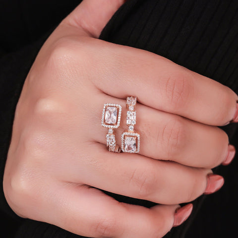 Rose Gold Ring and Kada Bracelet Combo. - KORE JEWELS