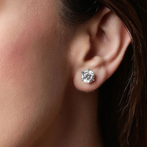 Round Solitaire Earings - KORE JEWELS
