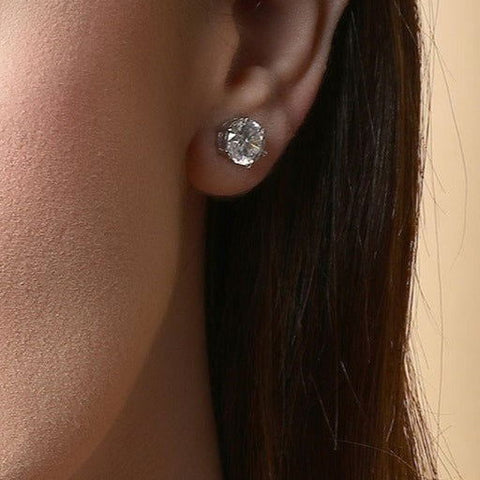 Round Solitaire Earings - KORE JEWELS