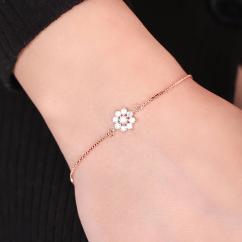Royal Flower Rose Gold Bracelet - KORE JEWELS