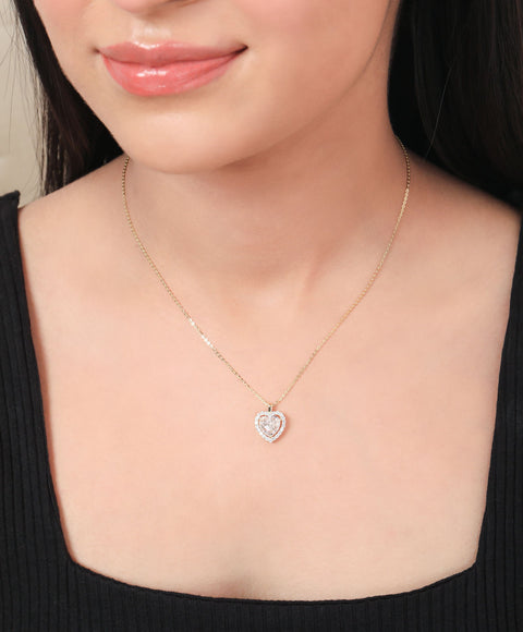 Single Halo Heart Necklace - KORE JEWELS