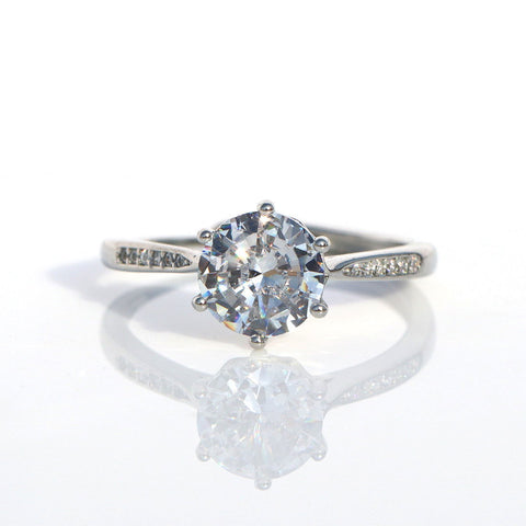Single Solitaire Zirconia Ring. - KORE JEWELS
