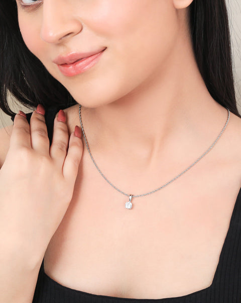 Stunning Round Solitaire Necklace - KORE JEWELS
