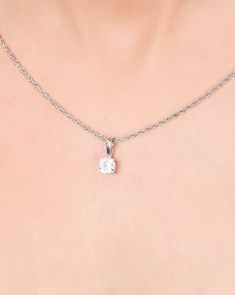 Stunning Round Solitaire Necklace - KORE JEWELS