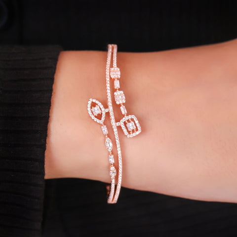 Superlative Rose Gold Kada Bracelet. - KORE JEWELS